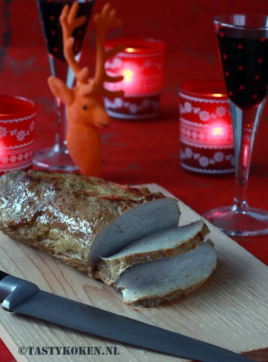Varkensfilet met rucolapesto en gegrilde groenten